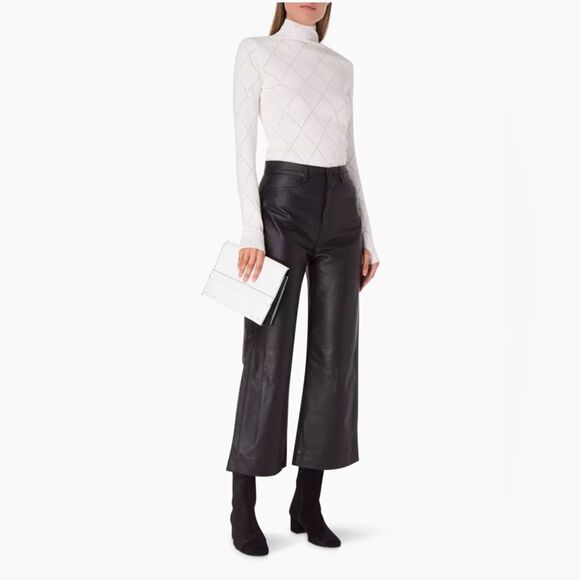 Proenza Schouler White Label Pointelle Diamonds Turtleneck Top size S - Picture 3 of 13